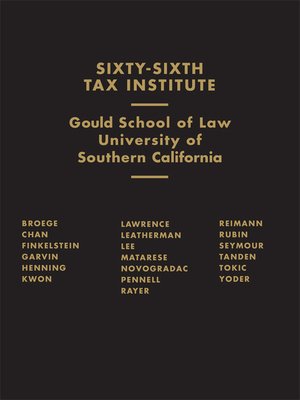 cover image of Sixty-Sixth Tax Institute